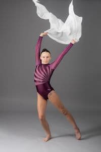 Aurora Leotard Satin Blackberry