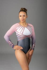 Chloe Leotard Grey & Baby Pink