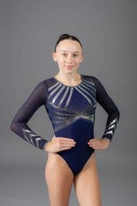 Chloe Leotard Navy & Black Silver