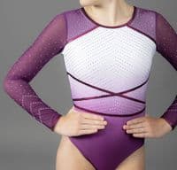 Emma Leotard Blackberry & White