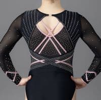 Grace Leotard Black & Baby Pink