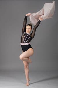 Jasmine Leotard Black & Baby Pink