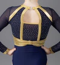 Jasmine Leotard Navy & Gold