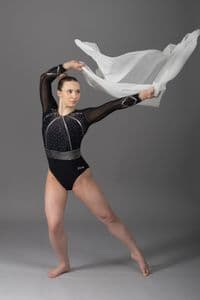 Luna Leotard in Black & Silver