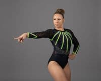 Neon Glo Leotard Black & Neon Green