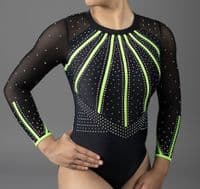 Neon Glo Leotard Black & Neon Green