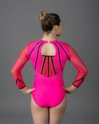 Neon Glo Leotard Neon Pink & Black