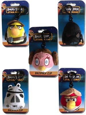Angry Birds STAR WARS Back pack Bag Clips - Han Solo, LEIA, Skywalker, VADER