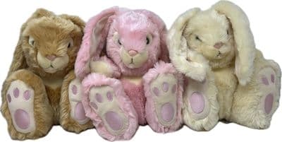 Keel PATCHWORK RABBIT Plush Toy - Pink, Cream or Brown