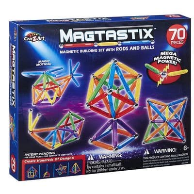 Magtastix 70 PIECE BUILDING Set -  3D MAGNETIC CONSTRUCTION - NEW