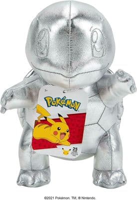 Pokemon SILVER SQUIRTLE - 25th Anniversary PLUSH TOY