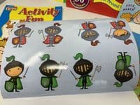 Set 0f 7 Fantastic ALIEN, Robots, Knights  Activity STICKER BOOKS