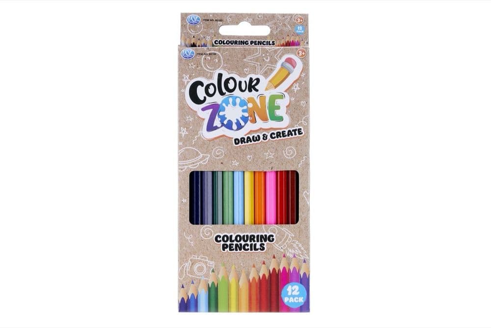 Coloue Zone Colour Zone 12PK Colouring Pencils Wholesale UK 65193