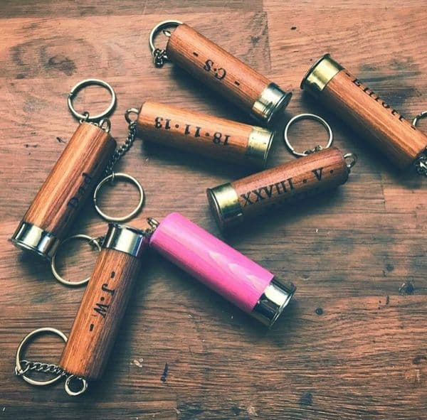 Personalised 12 Bore Cartridge Keyring
