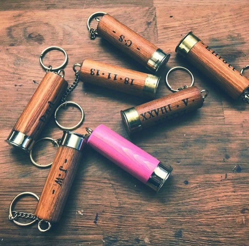 Personalised 12 Bore Cartridge Keyring