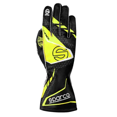 SPARCO K  ATTACK  GLOVES  BLACK-FLO YELLOW
