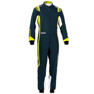 SPARCO THUNDER YOUTH KART SUIT GREY/FLO YELLOW