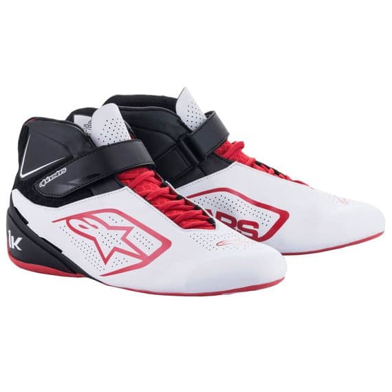 TECH 1K V2 KART BOOTS WHITE/BLACK/RED