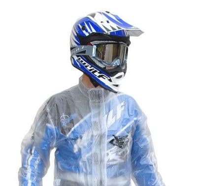 WULFSPORT 2 PIECE WET WEATHER SUIT IN CLEAR PVC