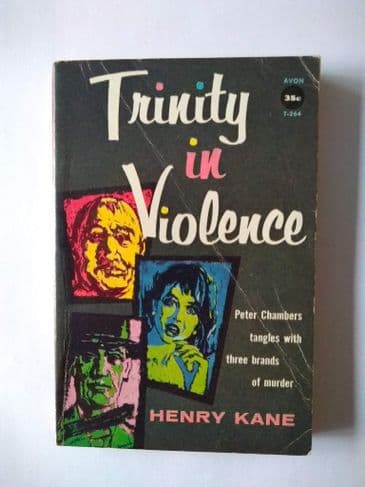 AVON TRINITY IN VIOLENCE by Henry Kane (No.T-264) (Paperback)