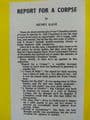 Boardman Books Report for a Corpse (Paperback) by Henry Kane.