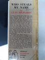 Boardman Books: WHO STEALS MY NAME by Clay Richard (No.490) (Hardcover)
