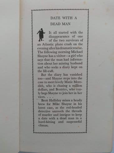 DATE WITH A DEAD MAN by Brett Halliday (Hardcover)