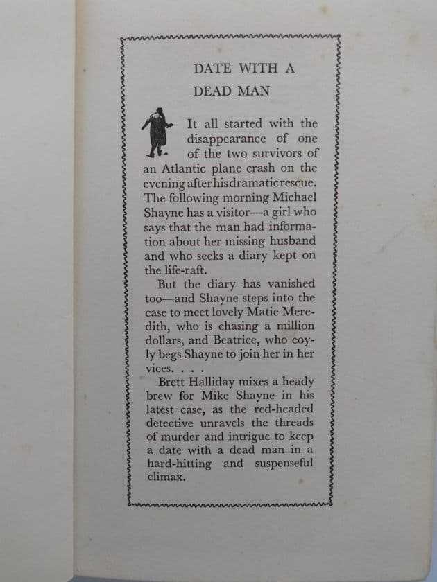 DATE WITH A DEAD MAN by Brett Halliday (Hardcover)