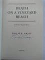 DEATH ON A VINEYARD BEACH by Philip R Craig (Signed (Hardcover)