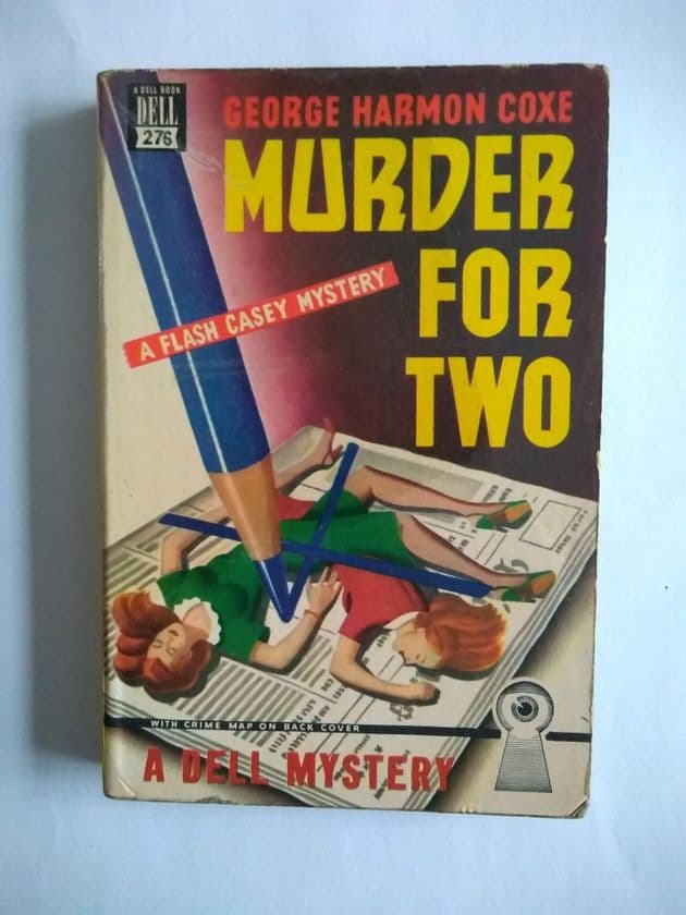 Dell Mapback: MURDER FOR TWO by George Harmon Coxe  (Paperback)