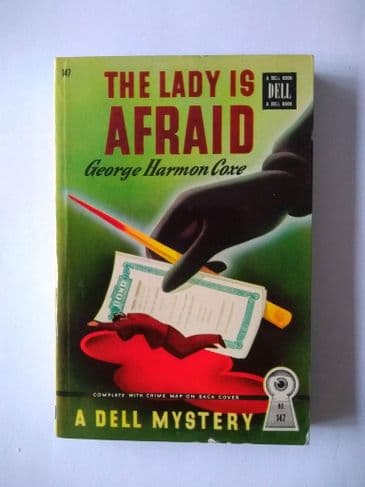 Dell Mapback: THE LADY IS AFRAID by George Harmon Coxe  (Paperback)