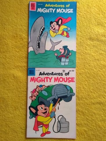 DELL PUBLISHING ADVENTURES OF MIGHTY MOUSE (NO'S 147 & 154)