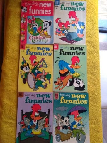 DELL PUBLISHING WALTER LANTZ NEW FUNNIES (NO'S 131, 277, 278, 280,281 & 288)