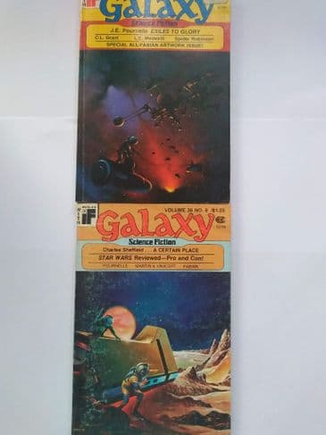 GALAXY SF MAGAZINE INC "EXILES TO GLORY" by J.E POURNELLE (2 ISSUES)  (Paperback)