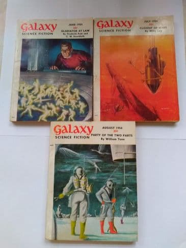 GALAXY SF MAGAZINE INC "GLADIATOR AT LAW" by F POHL & C.M KORNBLUTH (3 ISSUES) (Paperback)