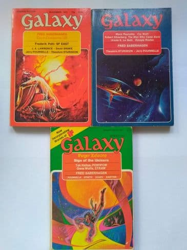 GALAXY SF MAGAZINE INC "LOVE CONQUERS ALL" by FRED SABERHAGEN (3 ISSUES) (Paperback)