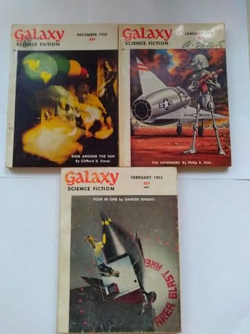 GALAXY SF MAGAZINE INC "RING AROUND THE SUN" by Clifford D Simak (3 ISSUES) (Paperback)