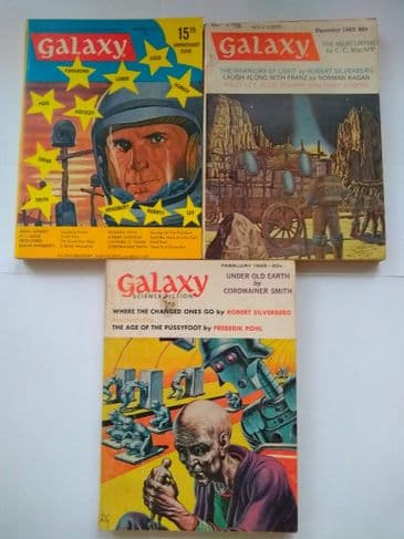 GALAXY SF MAGAZINE INC "THE AGE OF THE PUSSYFOOT" by FREDERIK POHL ( 3 ISSUES) (Paperback)