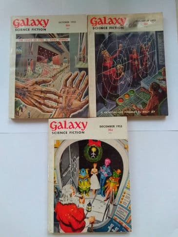 GALAXY SF MAGAZINE INC "THE CAVES OF STEEL" by Issac Asimov (3 ISSUES)  (Paperback)