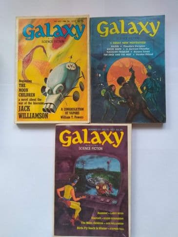 GALAXY SF MAGAZINE INC "THE MOON CHILDREN" by Jack Williamson (3 ISSUES)(Paperback)