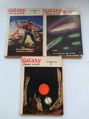 GALAXY SF MAGAZINE INC "THE PUPPET MASTERS" by Robert A Heinlein (3 ISSUES) (Paperback)