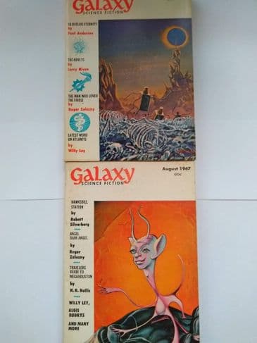 GALAXY SF MAGAZINE INC "TO OUTLIVE ETERNITY by POUL Anderson (2 ISSUES) (Paperback)