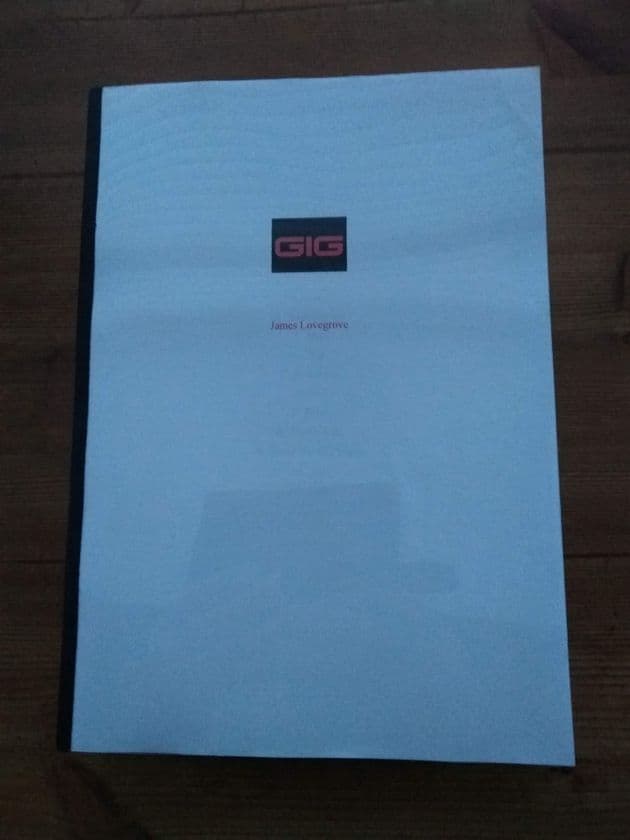 GIG BY JAMES LOVEGROVE. (ORIGINAL MANUSCRIPT)