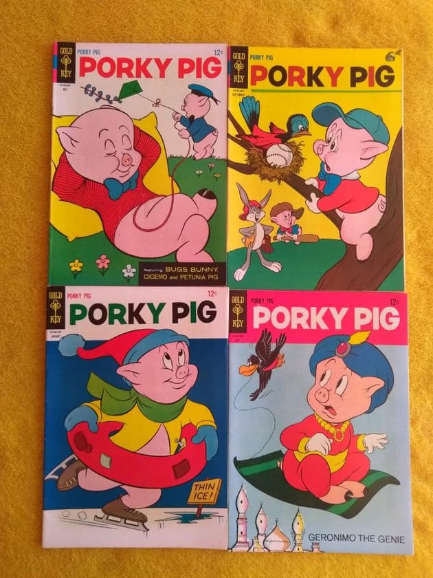GOLD KEY PORKY PIG (NO'S  7,8,10 & 12)