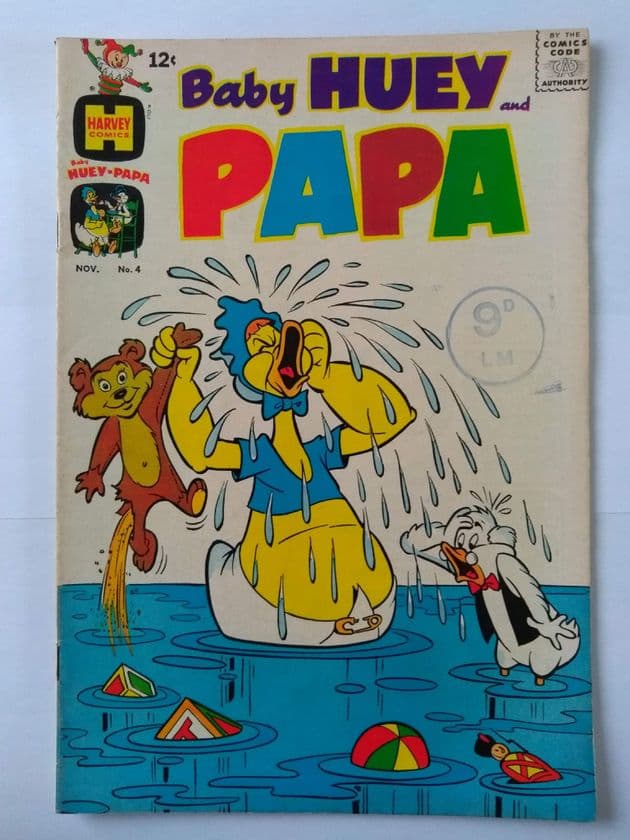 HARVEY COMICS BABY HUEY & PAPA  VOL 1 NO 4 NOV 1962.