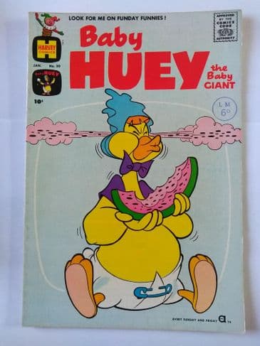 HARVEY COMICS BABY HUEY THE BABY GIANT VOL 1 NO 30 JAN 1961.