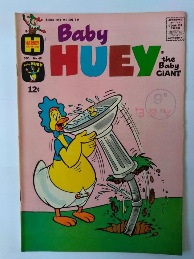 HARVEY COMICS BABY HUEY THE BABY GIANT VOL 1 NO 49 DEC 1962.
