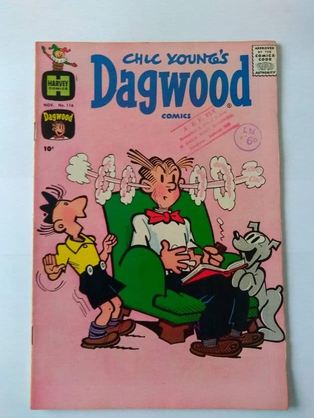 HARVEY COMICS CHIC YOUNG'S DAGWOOD COMICS VOL 1 NO 116 NOV 1960.