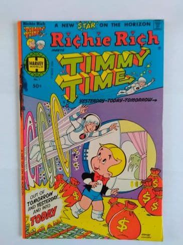 HARVEY COMICS RICHIE RICH MEETS TIMMY TIME NO 1 SEPT 1977.