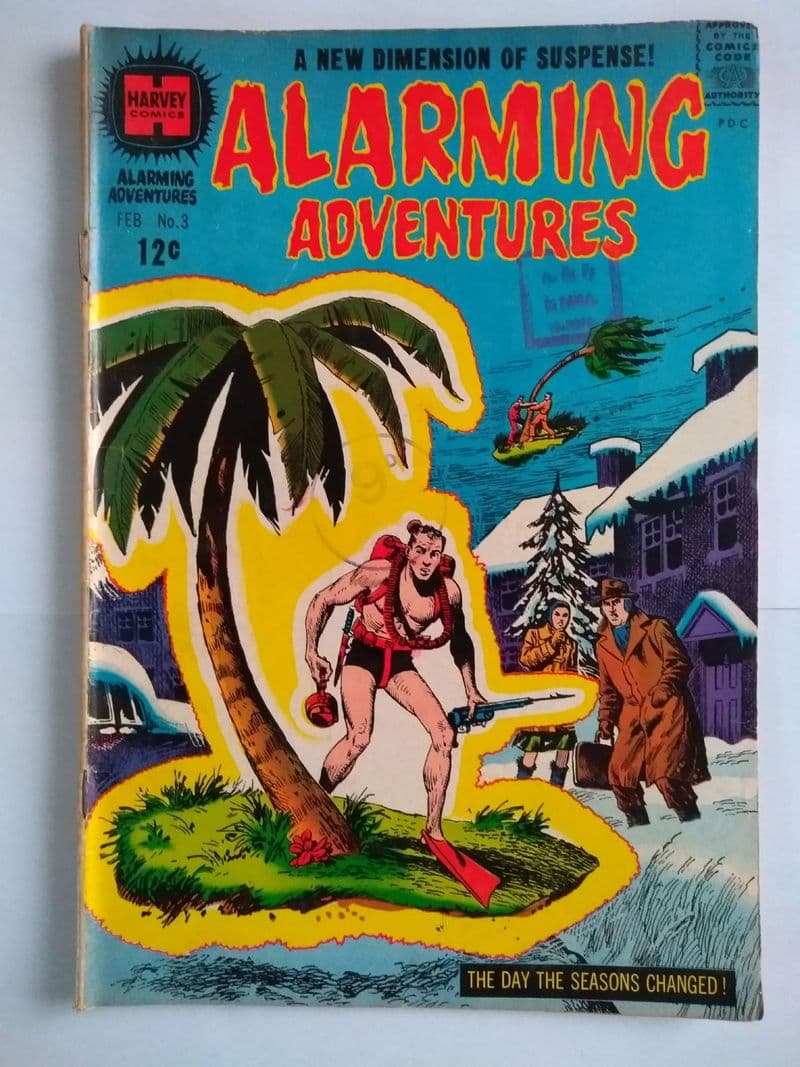HARVEY COMICS.   ALARMING ADVENTURES.  VOL 1  NO 3  FEB 1963.